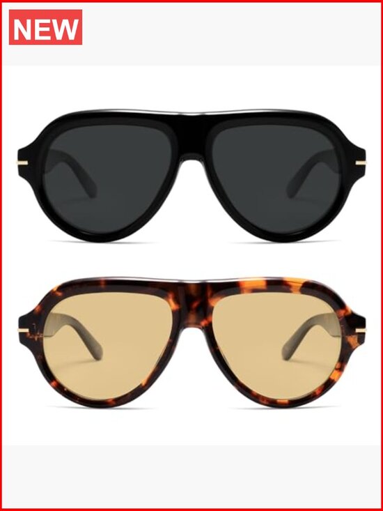 Polarized Aviator Sunglasses Retro Classic Vintage Sun Glasses 2 Pack main image 4